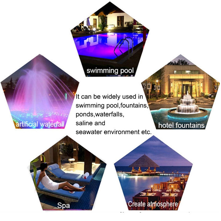 15W LED Rostfritt Stål Väggmonterad Poolbelysning Landskapsbelysning Underwater Light (färgat ljus + fjärrkontroll)
