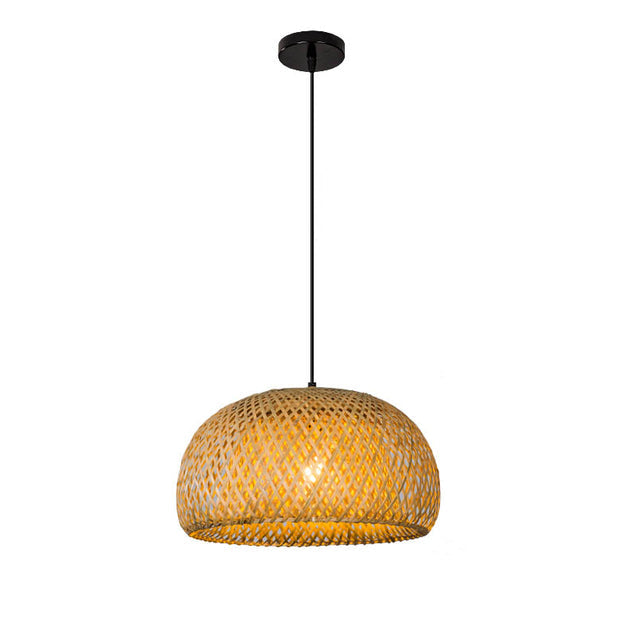 Finn Bamboo Pendellampa – Handgjord Rattanoch Bambusbelysning med Sydostasiatisk Charm