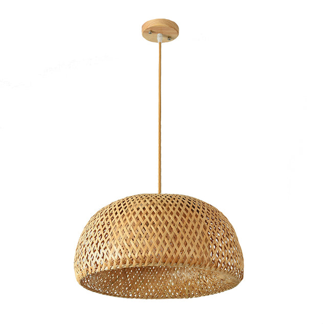 Finn Bamboo Pendellampa – Handgjord Rattanoch Bambusbelysning med Sydostasiatisk Charm
