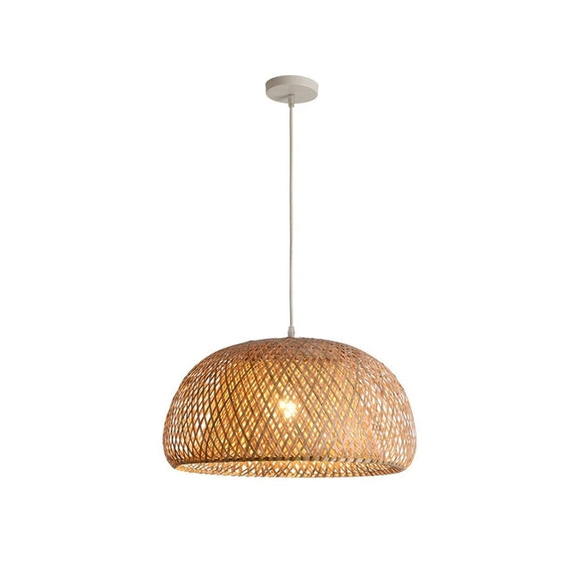Finn Bamboo Pendellampa – Handgjord Rattanoch Bambusbelysning med Sydostasiatisk Charm