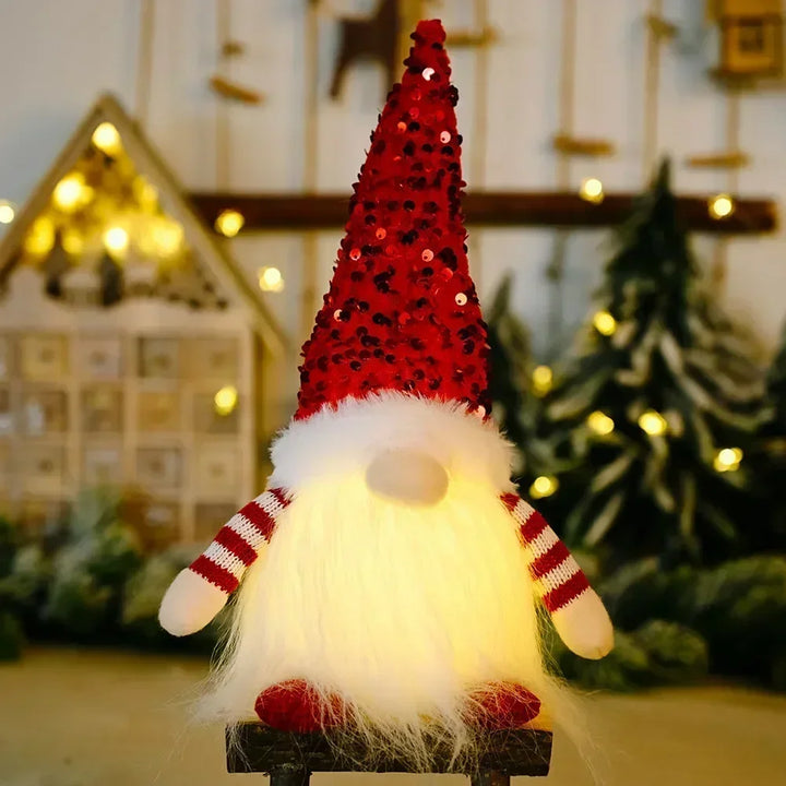 Jul Gnom Dekoration | LED Nattlampa | Varm Glöd Julprydnad
