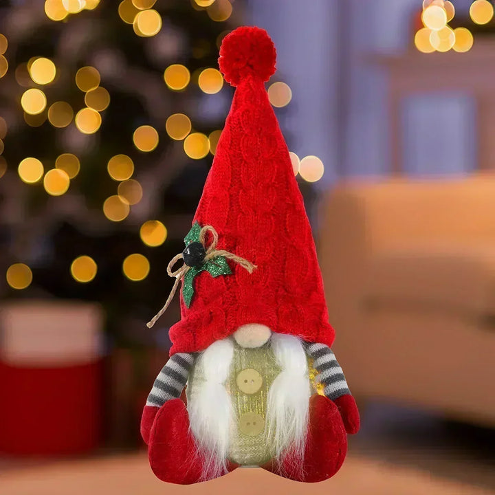 Jul Gnom Dekoration | LED Nattlampa | Varm Glöd Julprydnad