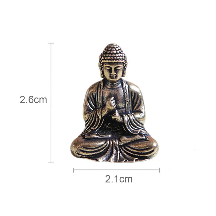 10 stycken mini mässings sittande Buddha-statyn figur för resande buddhism tillbedjan hem kontor skrivbord dekoration