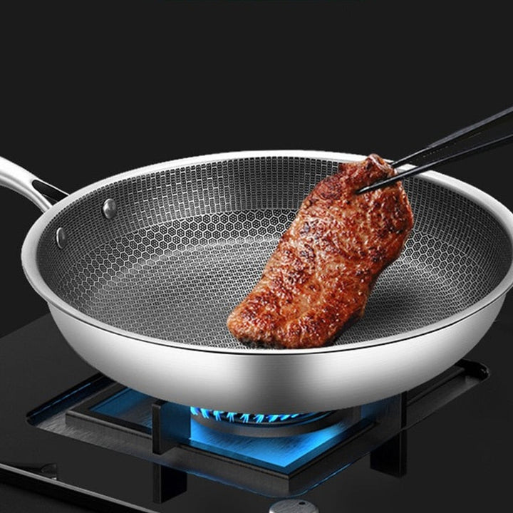 Premium rostfri stekpanna med non-stick pixelteknologi – Perfekt för hälsosam stekning