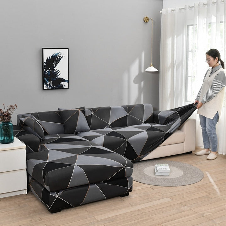 Modern halkfri färgglad elastisk sofföverdrag