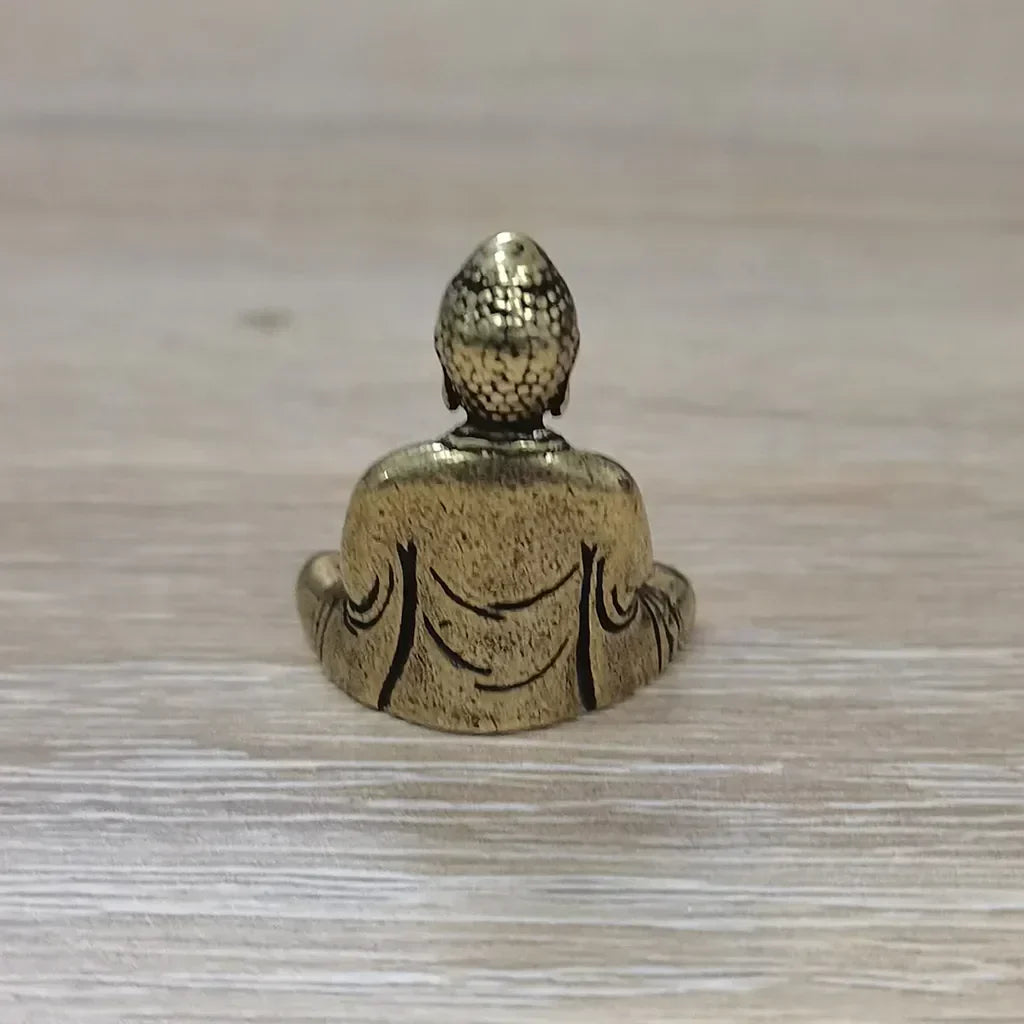 10 stycken mini mässings sittande Buddha-statyn figur för resande buddhism tillbedjan hem kontor skrivbord dekoration