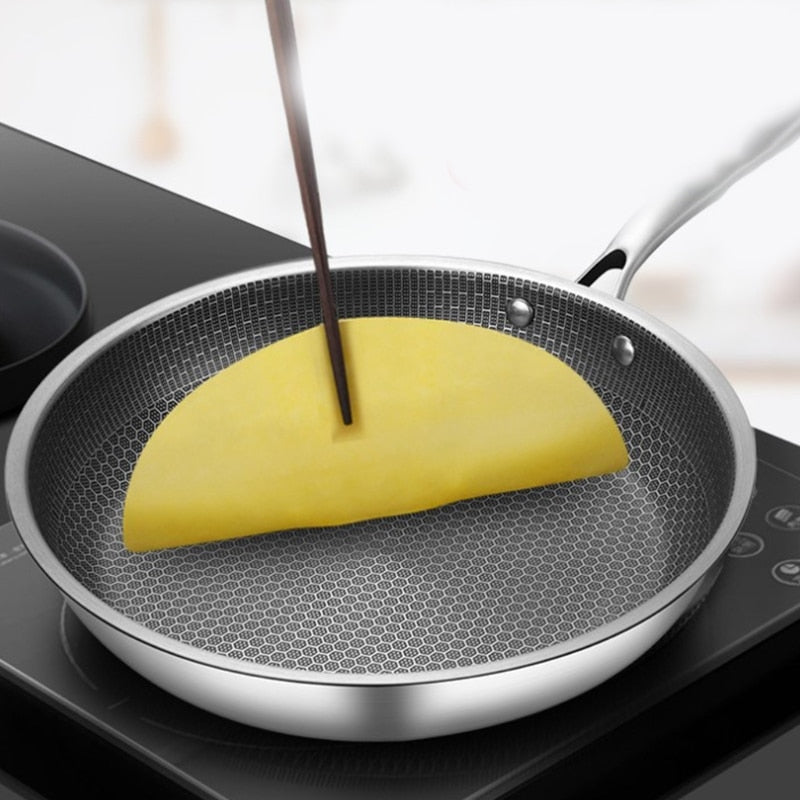 Premium rostfri stekpanna med non-stick pixelteknologi – Perfekt för hälsosam stekning
