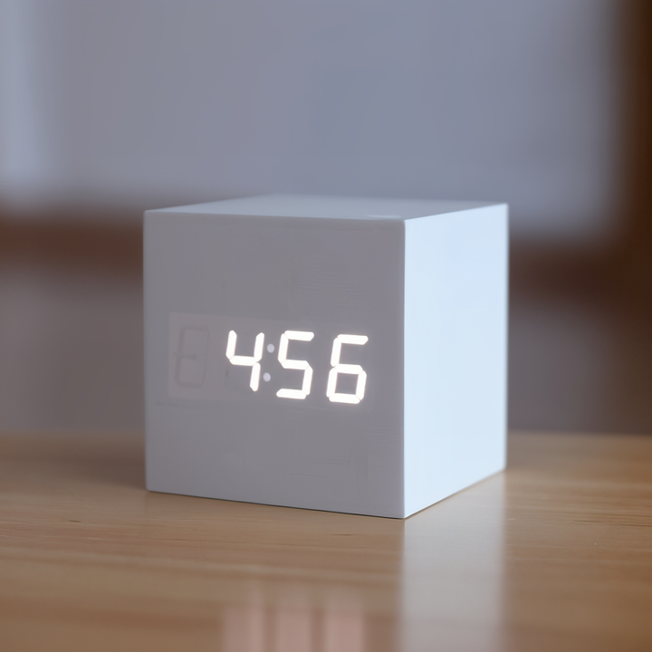 Digital LED Klocka - Kub Klocka - Trä Klocka