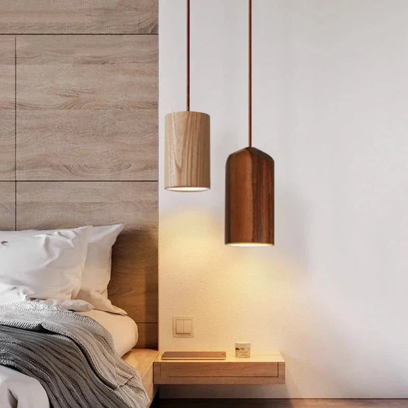 Skandinavisk Träpendellampa – Minimalistisk Design för Vardagsrum och Sovrum | Naturlig Trälook