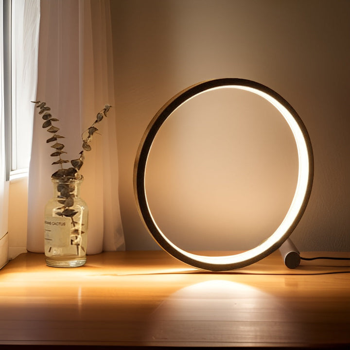 Halo Glo Lampa – minimalistisk dimbar rund LED-bordslampa