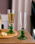 Swirl Grön Champagneglas - Set om 6
