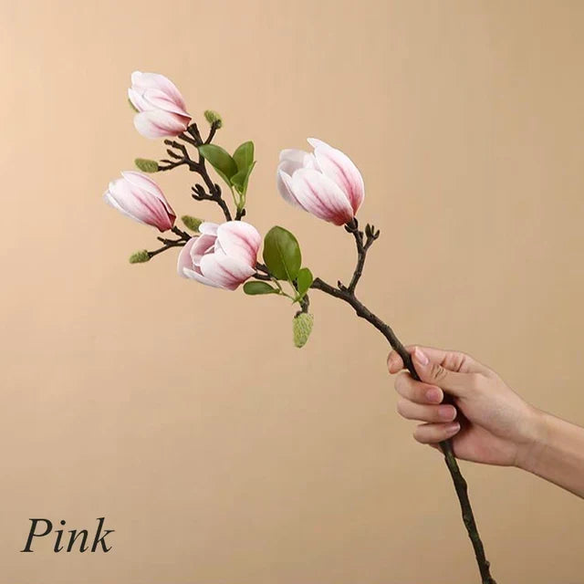 SilkSplendor - Livs-liknande konstgjorda magnoliagrenar