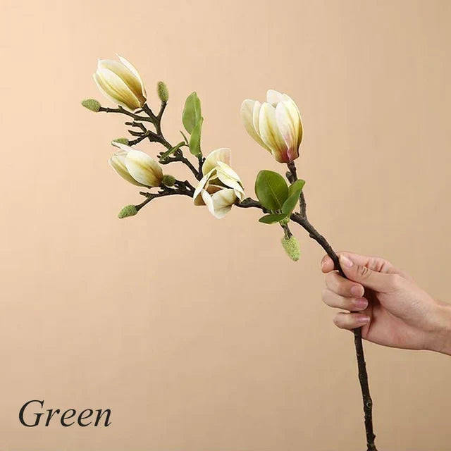SilkSplendor - Livs-liknande konstgjorda magnoliagrenar