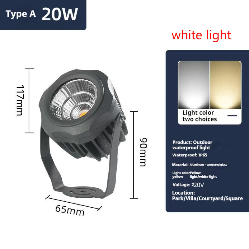 LED Flodljus COB Utomhus Vattentålig Spotlight Reklamljus Trädgårdslampa, färg: 30W 4 färgval 1