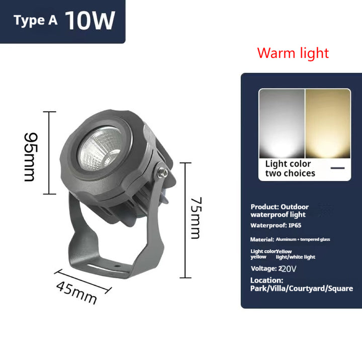 LED Flodljus COB Utomhus Vattentålig Spotlight Reklamljus Trädgårdslampa, färg: 30W 4 färgval 1