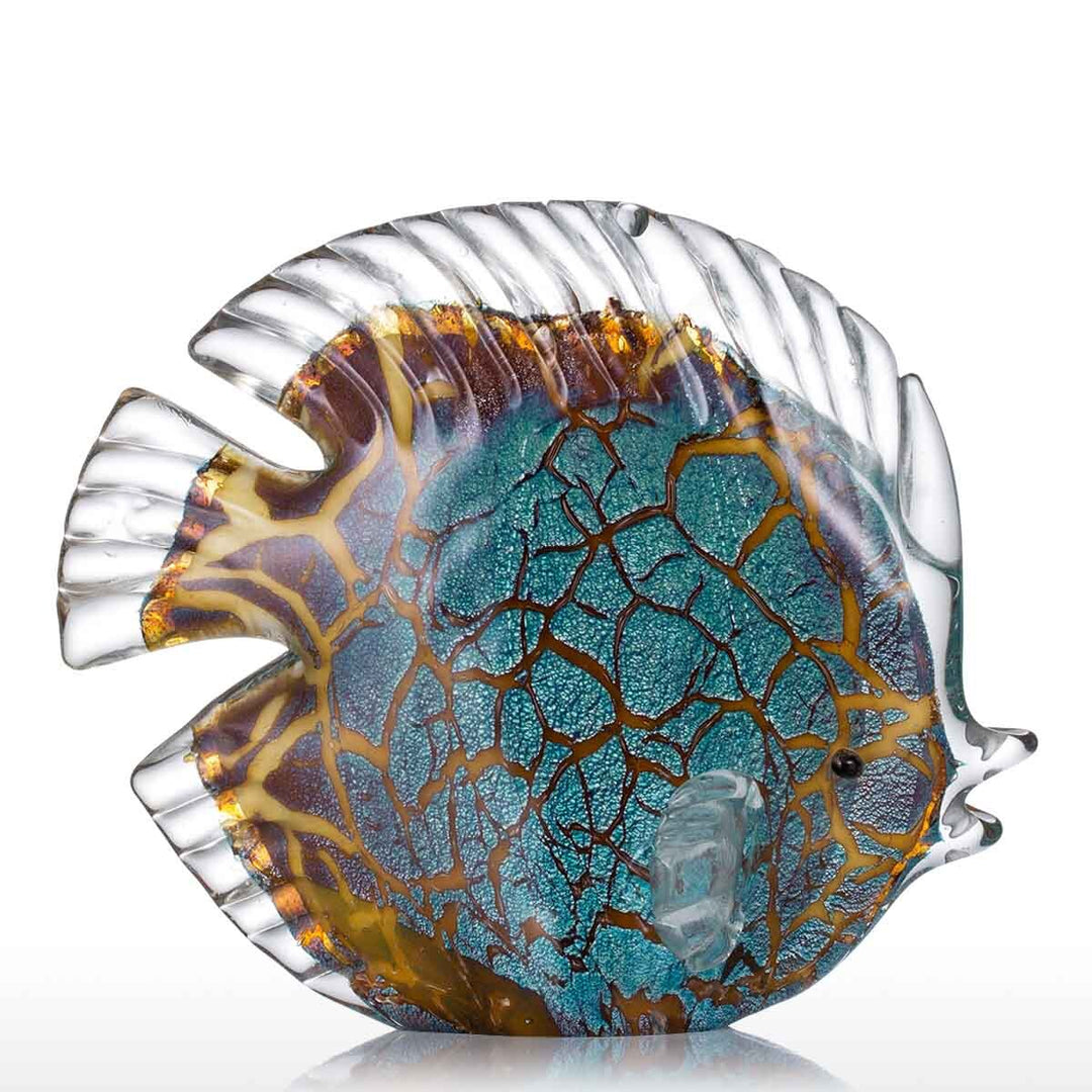 Flerfärgad Prickig Tropisk Fisk Delikat Glas Skulptur Elegant Lägenhetsdekoration Glas Fisk Exklusiv Rumsdekoration Hantverk