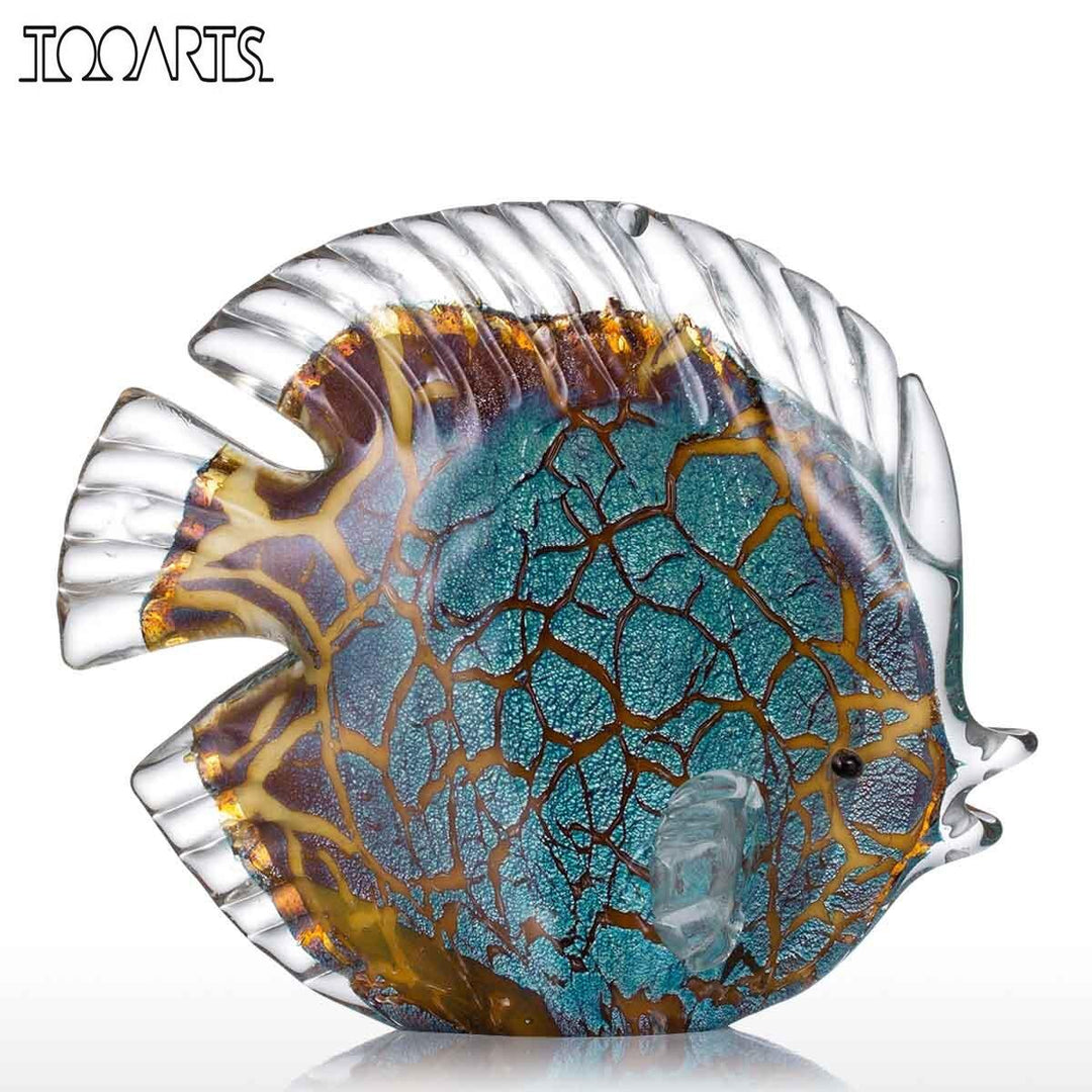Flerfärgad Prickig Tropisk Fisk Delikat Glas Skulptur Elegant Lägenhetsdekoration Glas Fisk Exklusiv Rumsdekoration Hantverk