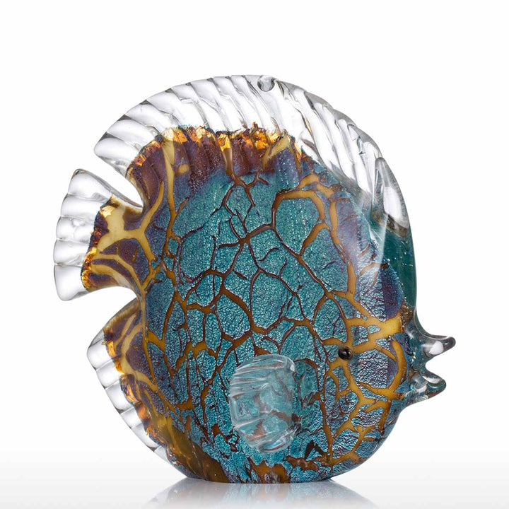 Flerfärgad Prickig Tropisk Fisk Delikat Glas Skulptur Elegant Lägenhetsdekoration Glas Fisk Exklusiv Rumsdekoration Hantverk