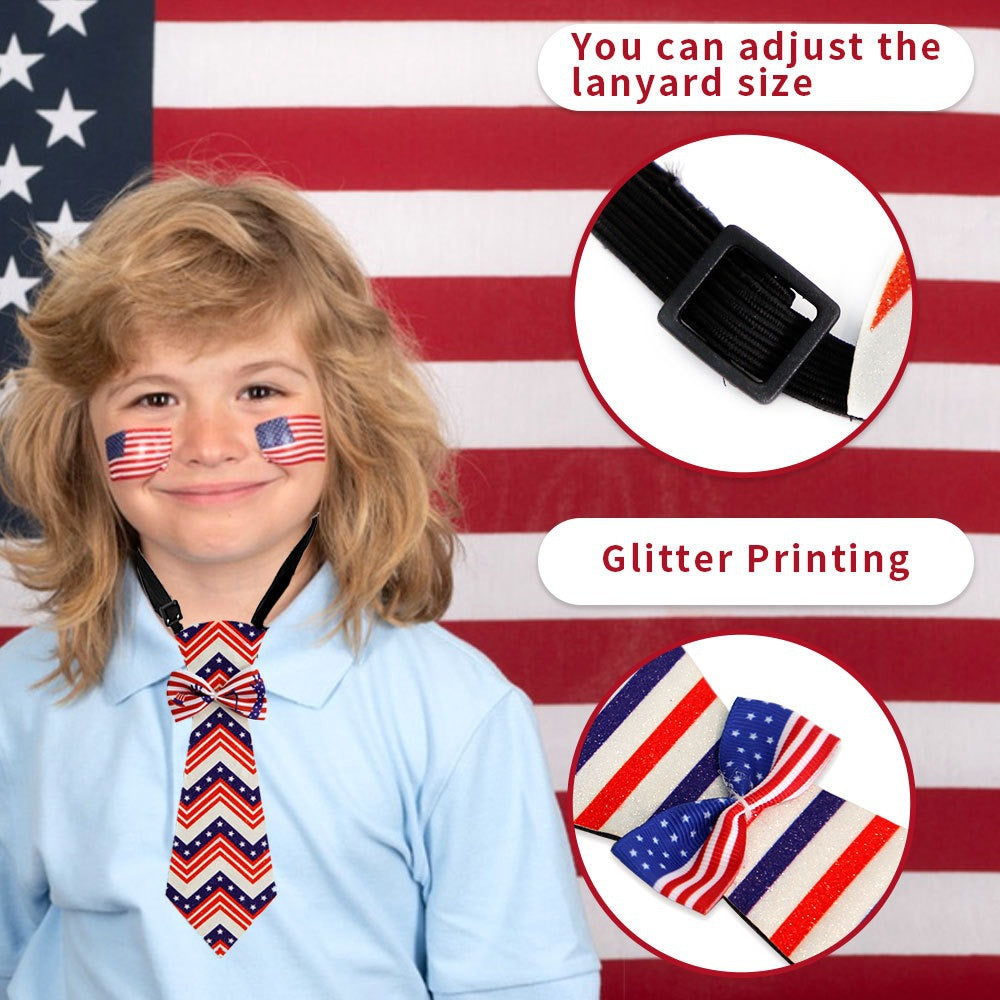 Unisex patriotisk randig hundhalsduk med justerbar elastisk krage