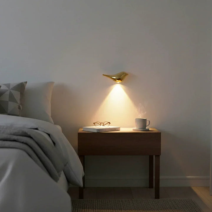 Lyxig Hem Guld/Silver Fågel Vägglampa Nattlampa Rörelsesensor Magnetisk Dimmbar
