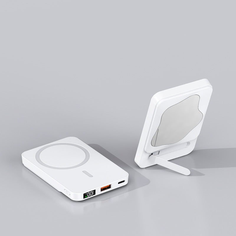 Powerbank med inbyggd kosmetisk spegel och multifunktionell laddningsport