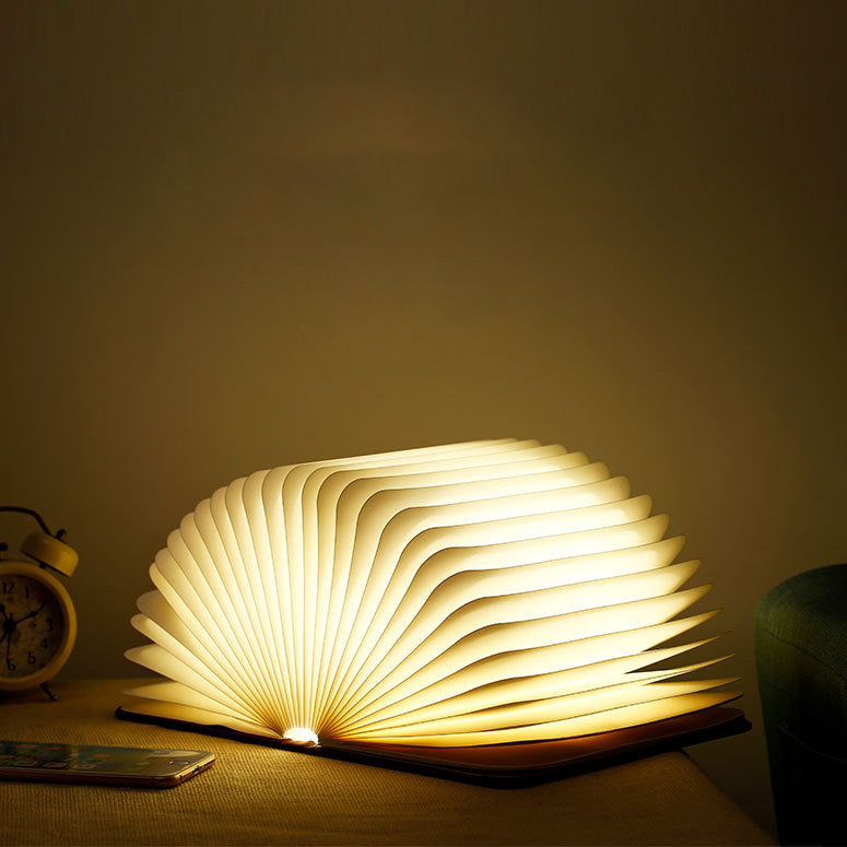 📖 Trä boklampa - För skrivbord, studie, present, dekoration, ljus