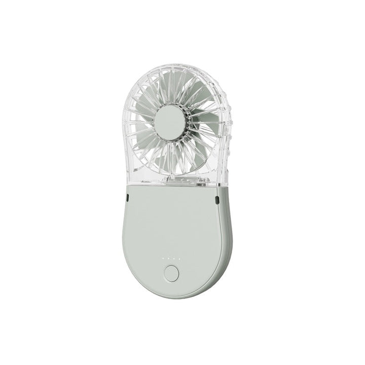 Unisex Bärbar Uppladdningsbar Handfläkt med Spegel