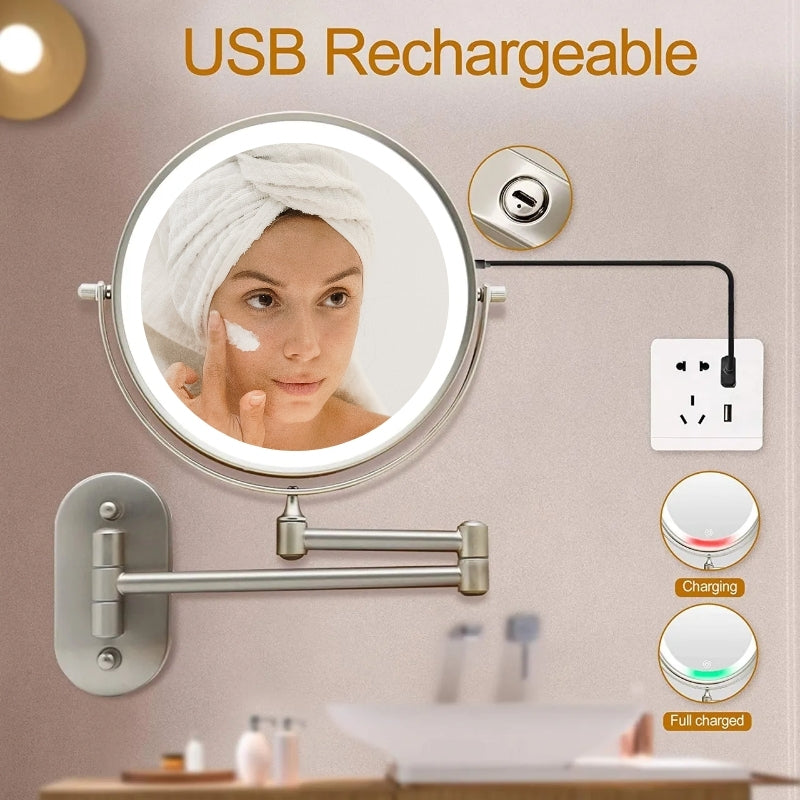 LED kosmetisk spegel med förstoring &amp; USB-batteri |