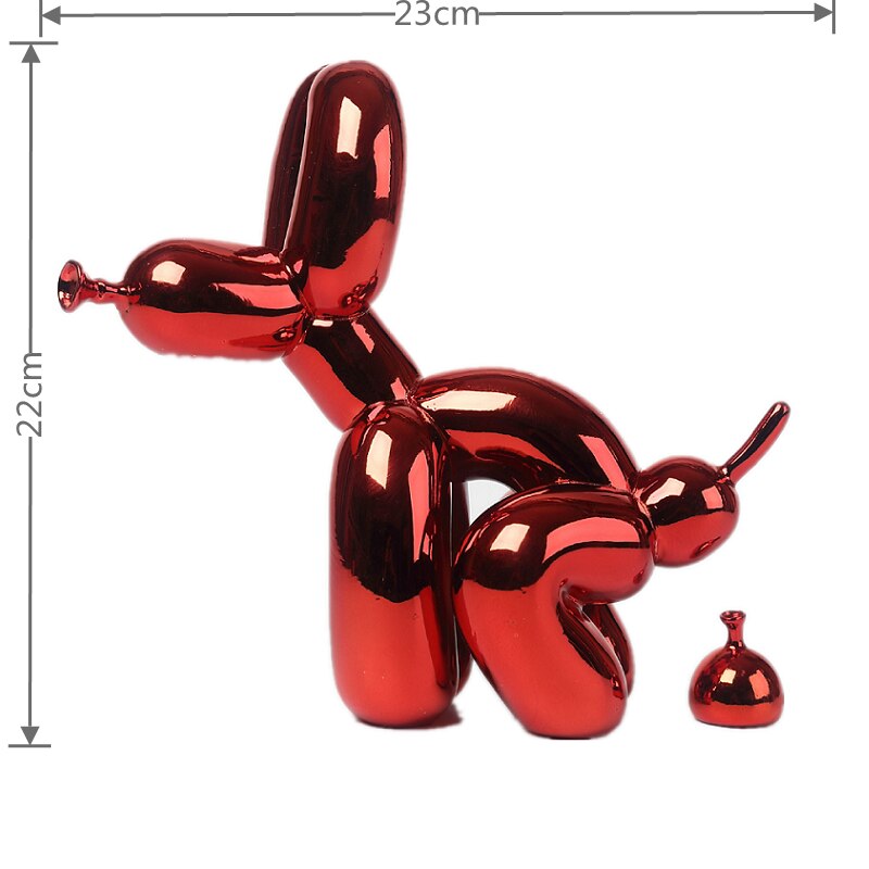 Ballonghund Skulptur, Ballongkonst Staty, Mini Samlarfigur, Heminredning, Resin Figur, Skrivbordsaccessoarer, Rumsdekoration