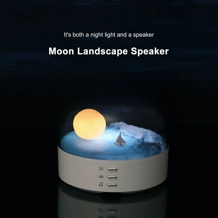 3D Mysterious Moon LED Nattljus Högtalare |