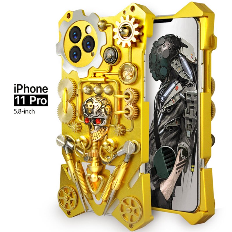Mechanic Skull Cyberpunk Stil iPhone Fodral