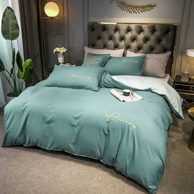 EmbroiLux Sängkläder - Elegant lyxigt täcköverdrag med broderidesign