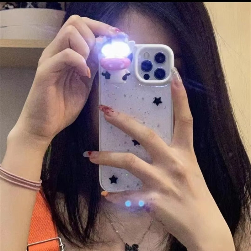 Glödande Ko 3D Transparent iPhone Fodral