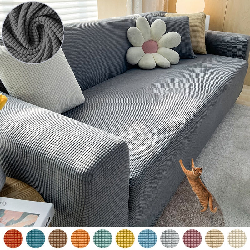 Texturerad Stretch Sofföverdrag | Halkfritt, Maskintvättbart &amp; Skyddande för 1-sits, 2-sits och 3-sits soffor