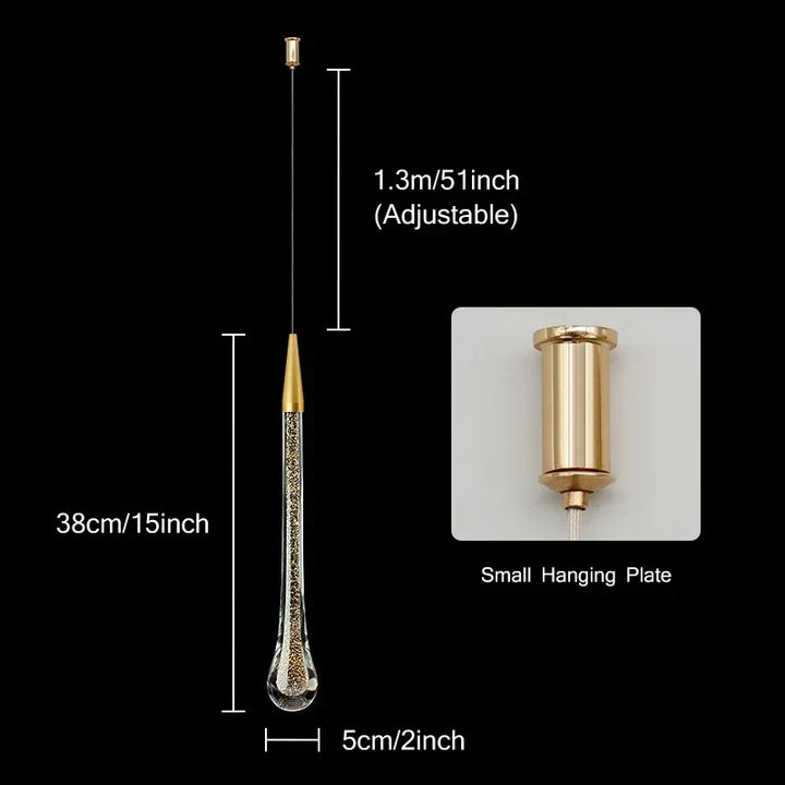 Kristall LED Pendellampor: Perfekta för Sovrum, Matrum, Bar - Vattendropp Chandelier, Trappbelysning för Inredning