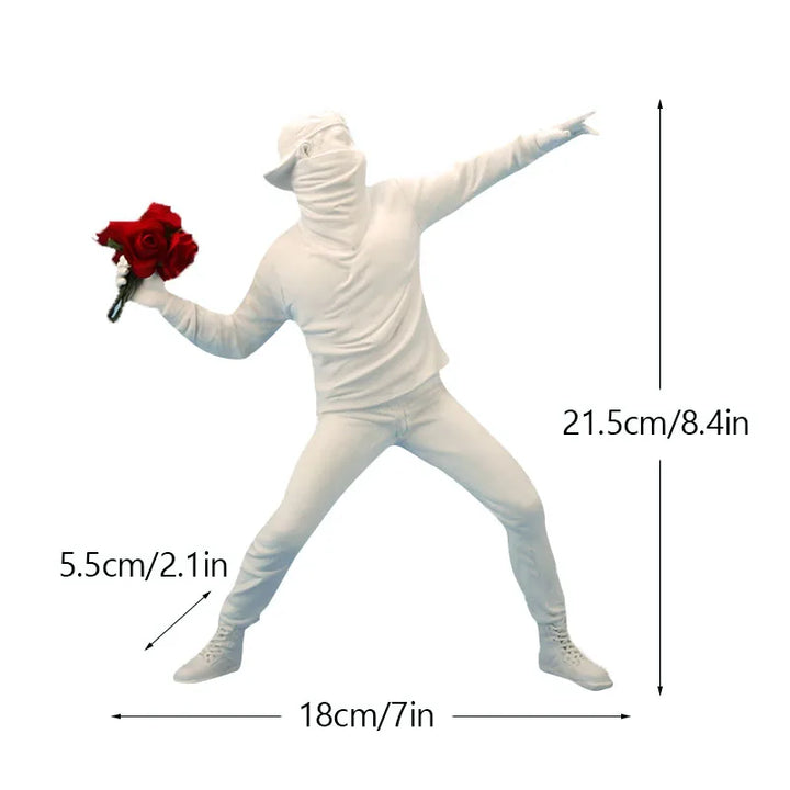 Dropshipping Banksy Skulptur Samling Blomsterkastare Staty Popkonst Modern Ballongflicka Figur Kontor Hem Dekoration