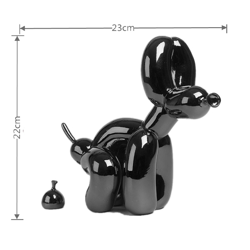 Ballonghund Skulptur, Ballongkonst Staty, Mini Samlarfigur, Heminredning, Resinkonst, Skrivbordstillbehör, Rumsdekoration