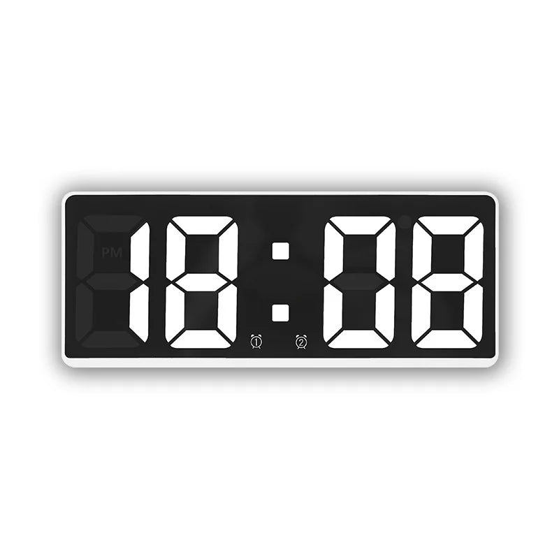 Modern elektronisk spegelväckarklocka med LED-display, väckarfunktion och temperaturvisning – Stilig digital klocka för sovrum och kontor |