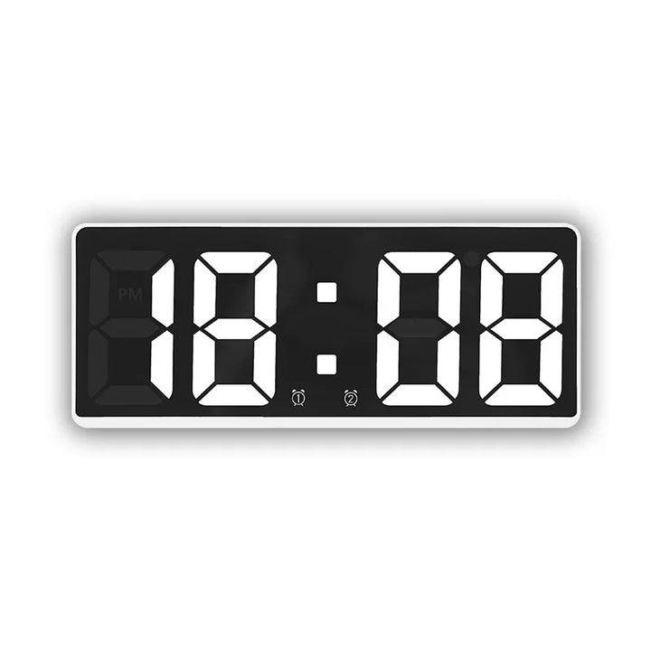 Modern elektronisk spegelväckarklocka med LED-display, väckarfunktion och temperaturvisning – Stilig digital klocka för sovrum och kontor |