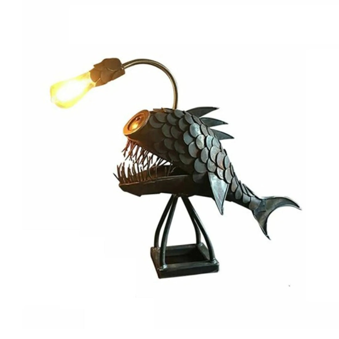 Bordslampa - RusticFish - Justerbar belysning - Handgjord konstnärlig charm