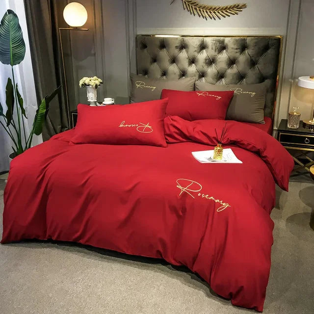 EmbroiLux Sängkläder - Elegant lyxigt täcköverdrag med broderidesign