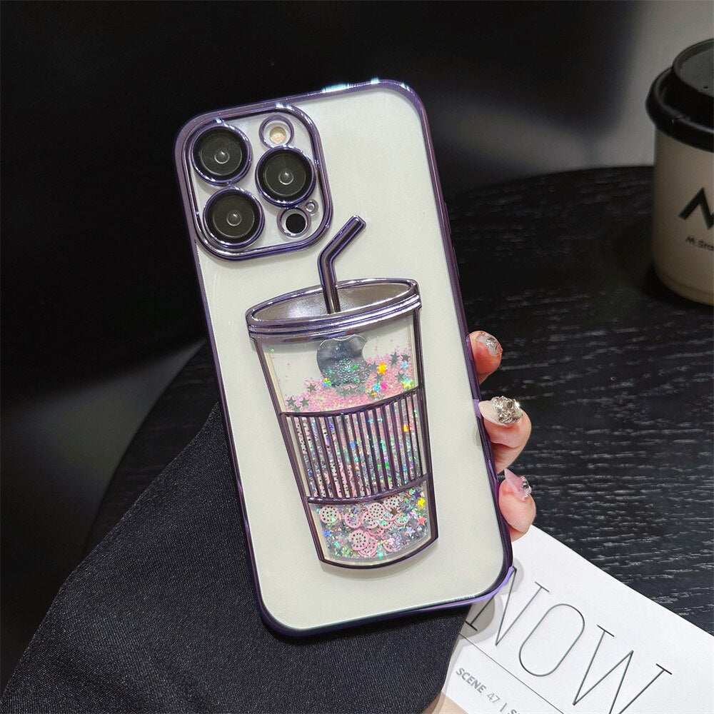 Glitter Stjärna Drinkmugg iPhone Fodral
