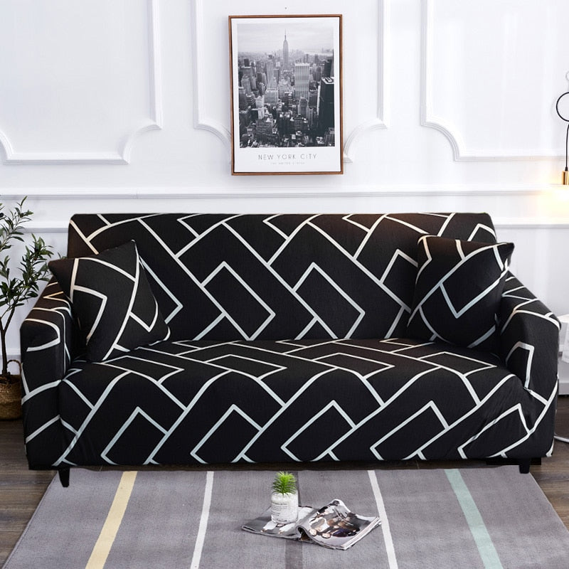 Modern halkfri färgglad elastisk sofföverdrag