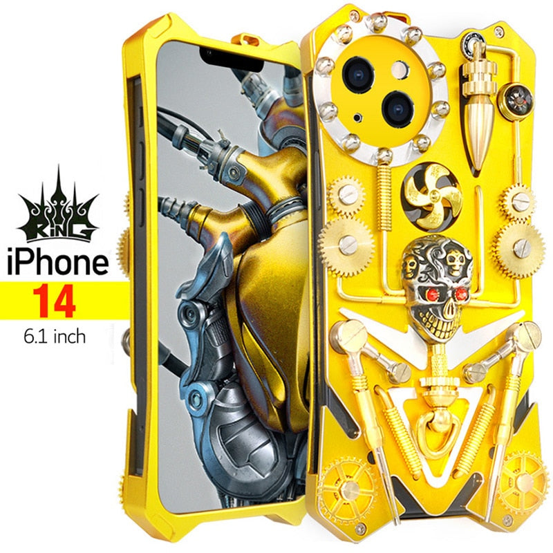 Mechanic Skull Cyberpunk Stil iPhone Fodral