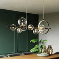 Modern kreativ metallkrona belysning: 7/10 klara glasbubblor, lång rund design med G9-ljuskontakt