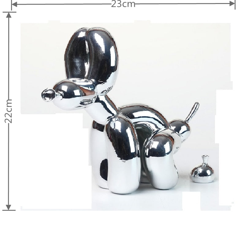 Ballonghund Skulptur, Ballongkonst Staty, Mini Samlarfigur, Heminredning, Resin Figur, Skrivbordsaccessoarer, Rumsdekoration