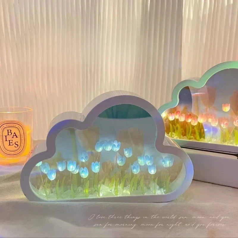 Tulpan Atmosfär Oändliga Blommor Nattlampa