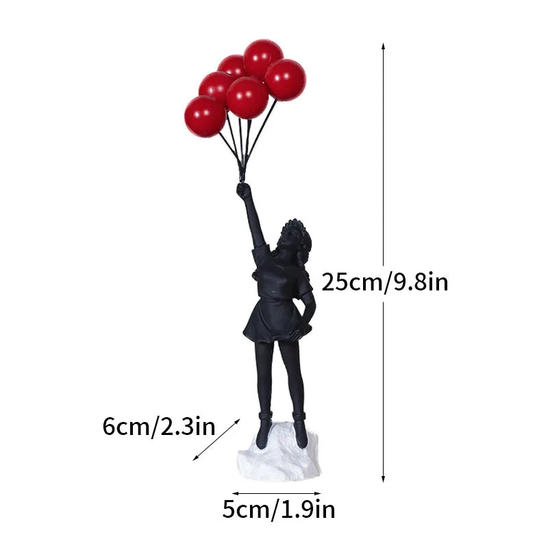 Dropshipping Banksy Skulptur Samling Blomsterkastare Staty Popkonst Modern Ballongflicka Figur Kontor Hem Dekoration