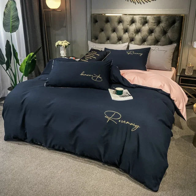 EmbroiLux Sängkläder - Elegant lyxigt täcköverdrag med broderidesign