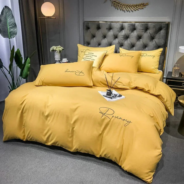 EmbroiLux Sängkläder - Elegant lyxigt täcköverdrag med broderidesign